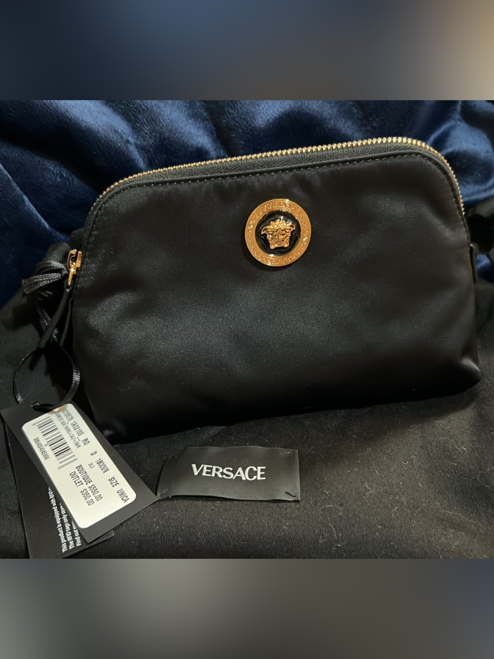 Versace Black Medusa Zip Pouch